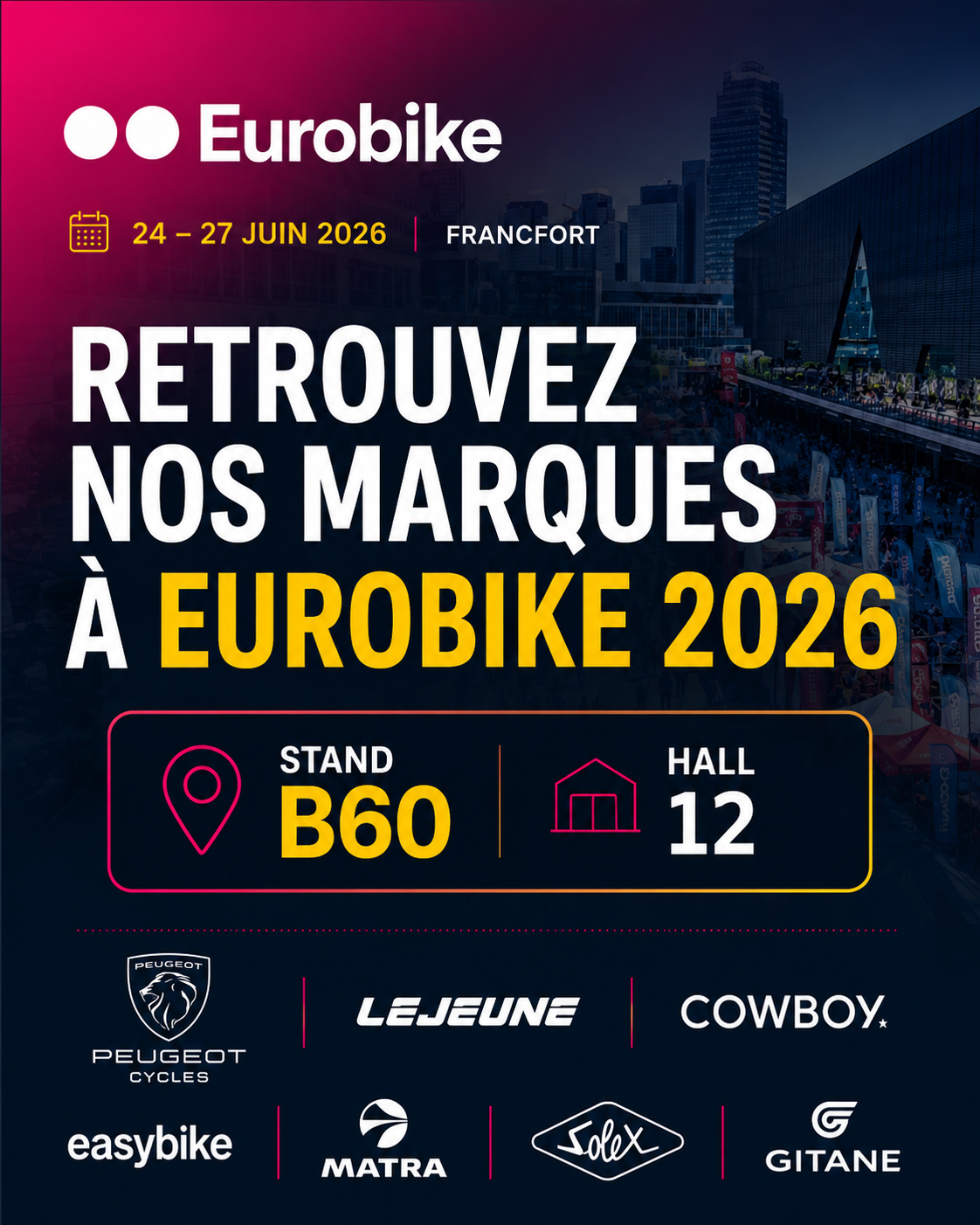 Lejeune à Eurobike 2026 avec le Groupe Rebirth